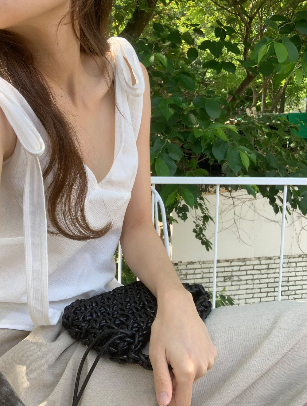 Yoru ribbon blouse(2 colors)