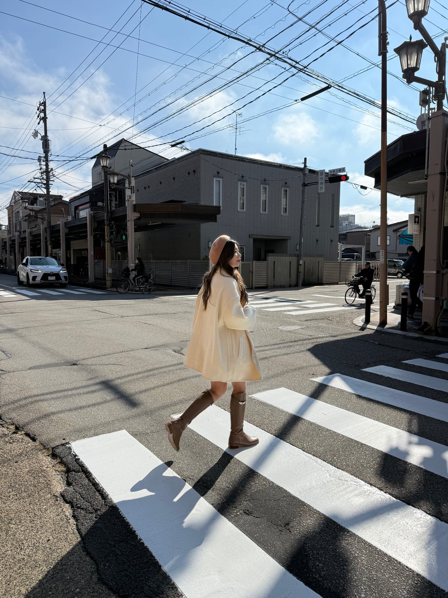 雙面穿70 wool)Almond & cream handmade coat