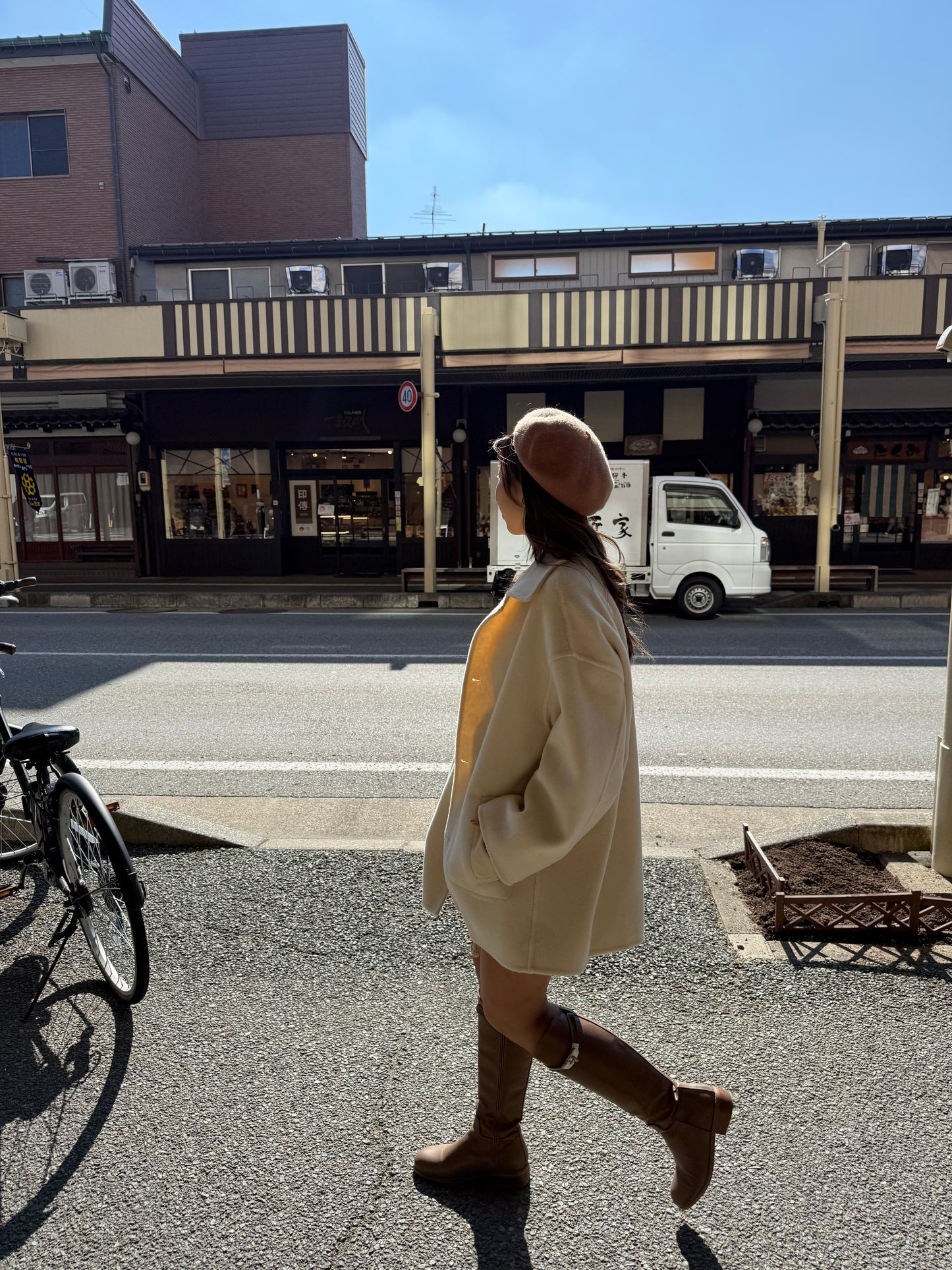雙面穿70 wool)Almond & cream handmade coat