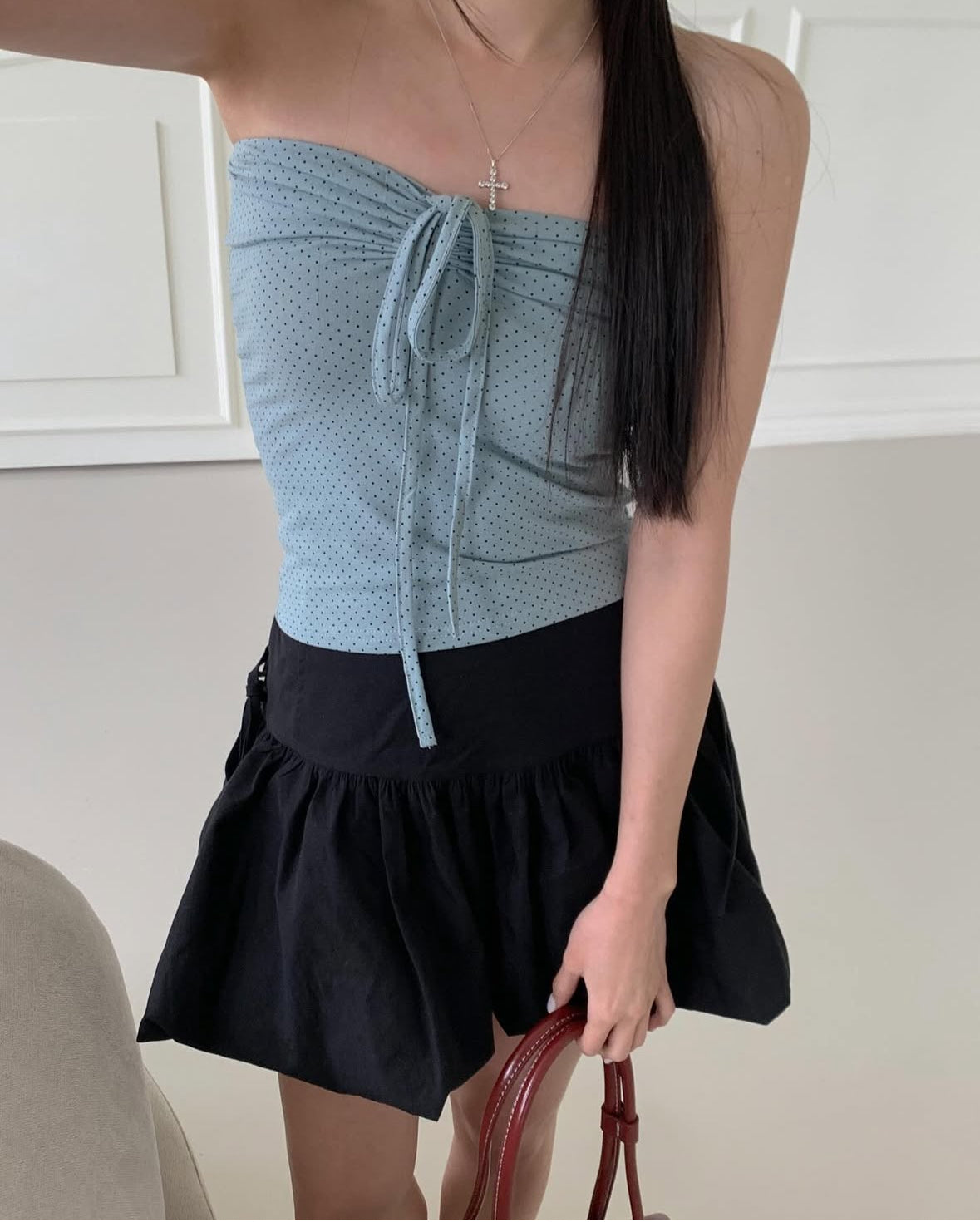 Dot 2 way bustier(3 colors)