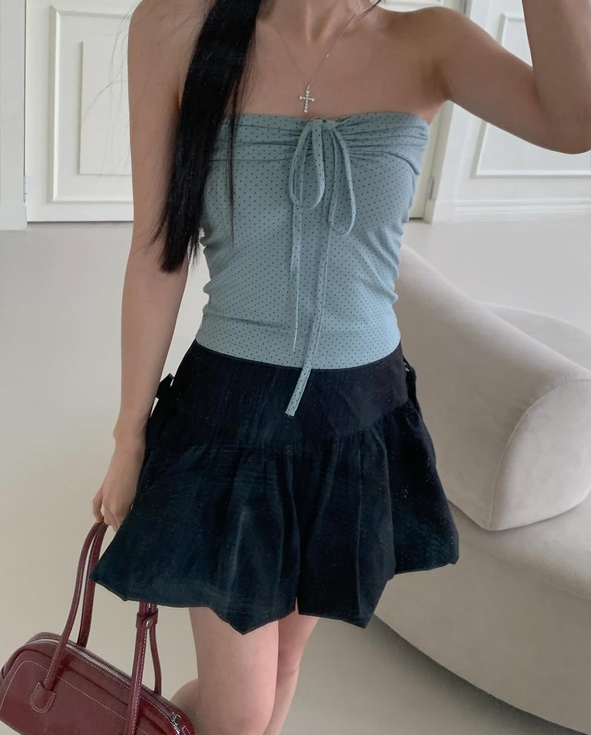 Dot 2 way bustier(3 colors)