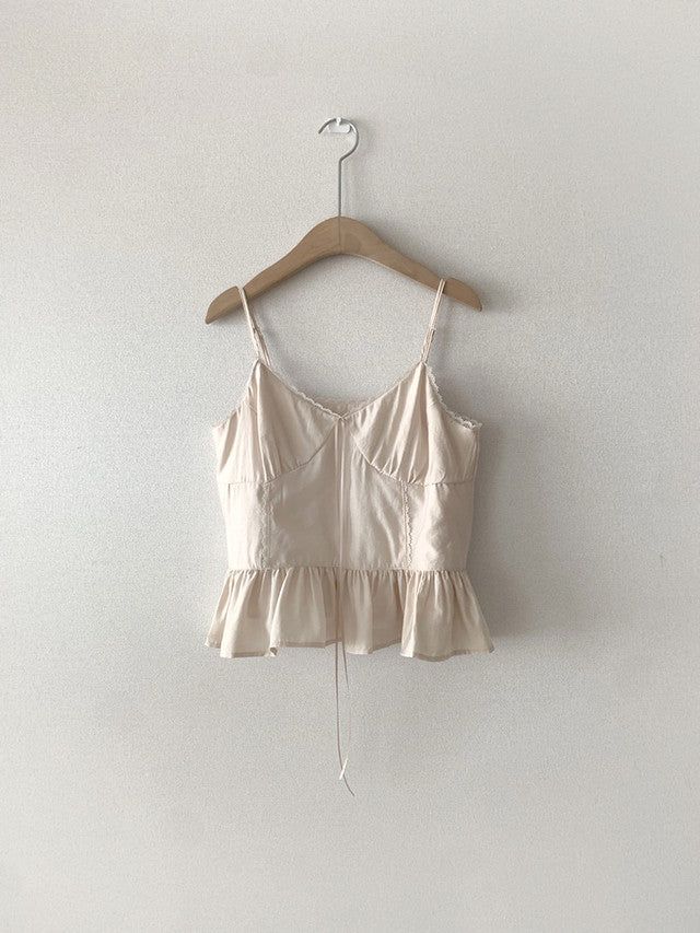 peach sleeveless blouse(2 colors)