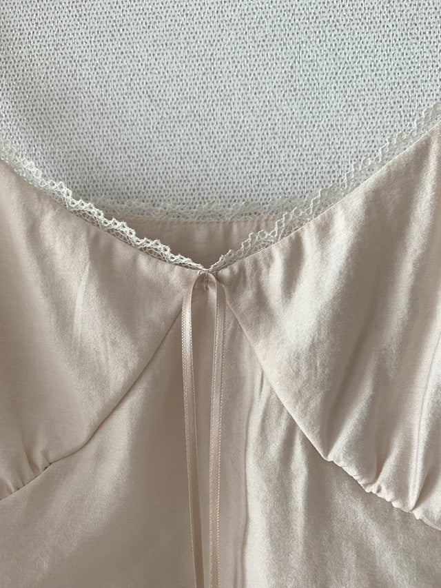 peach sleeveless blouse(2 colors)