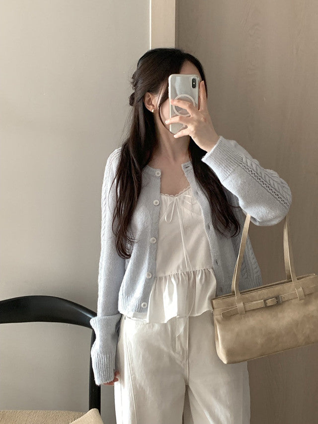 peach sleeveless blouse(2 colors)