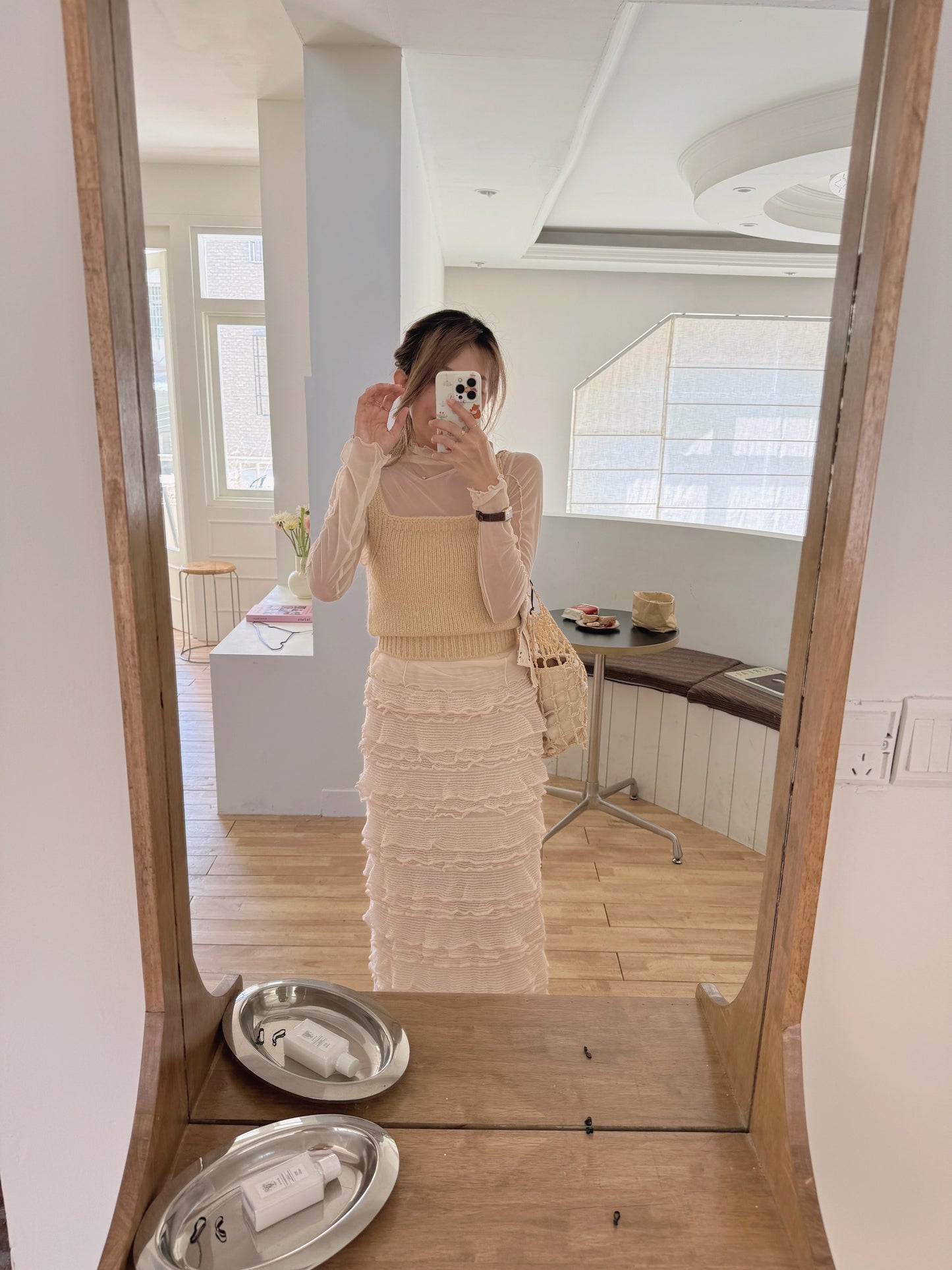 Flower long skirt