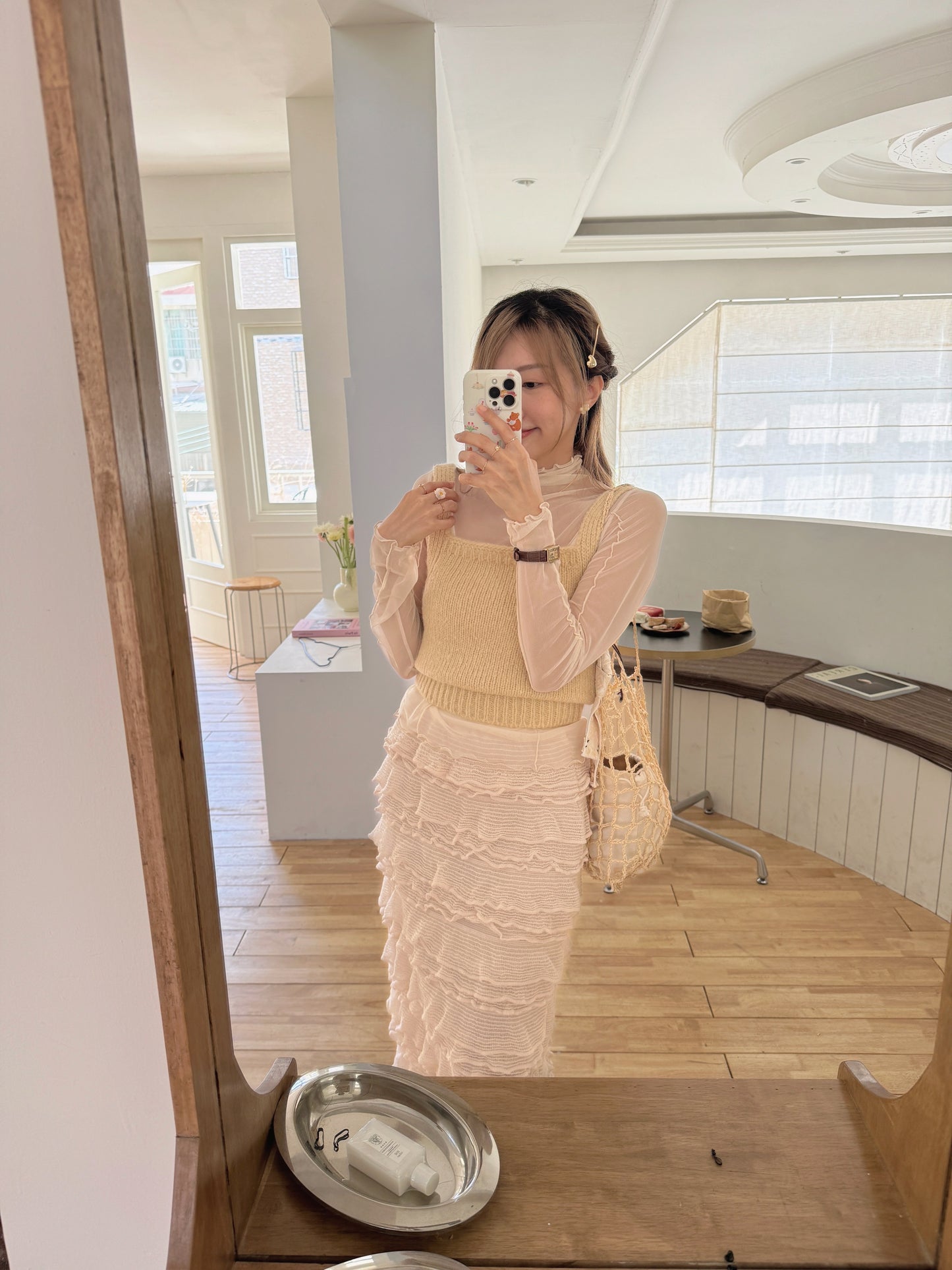 Flower long skirt