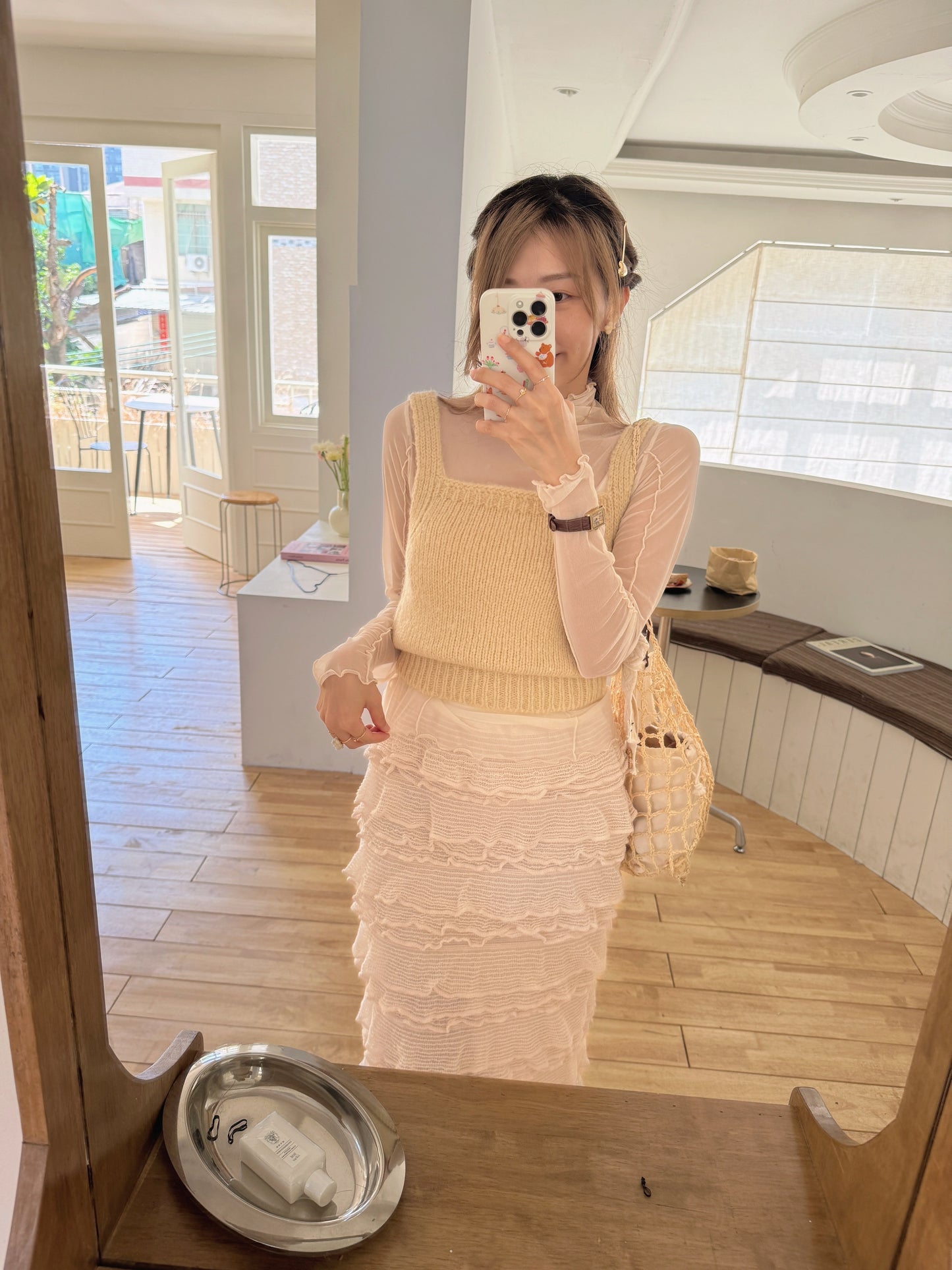 Flower long skirt