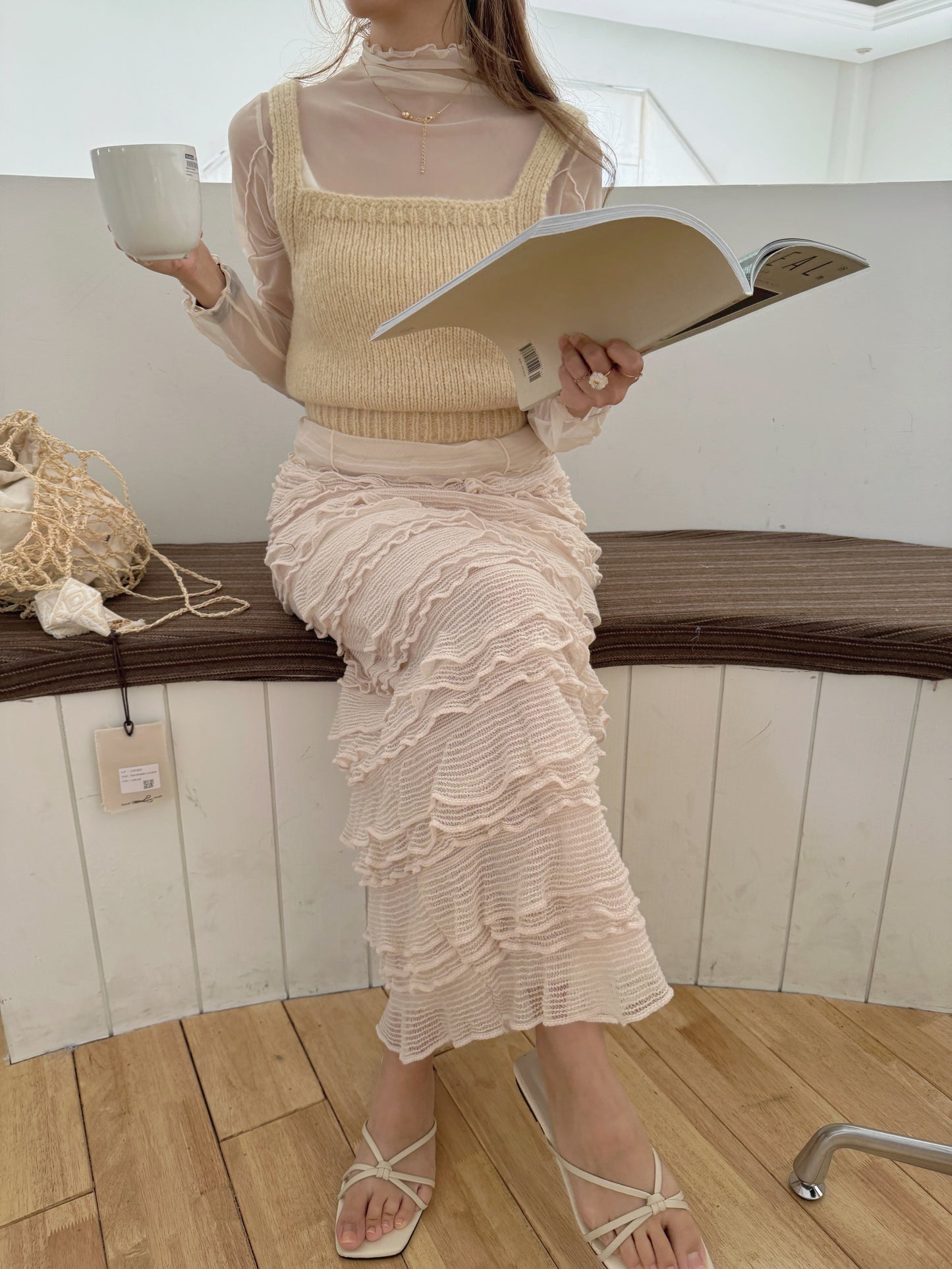 Flower long skirt