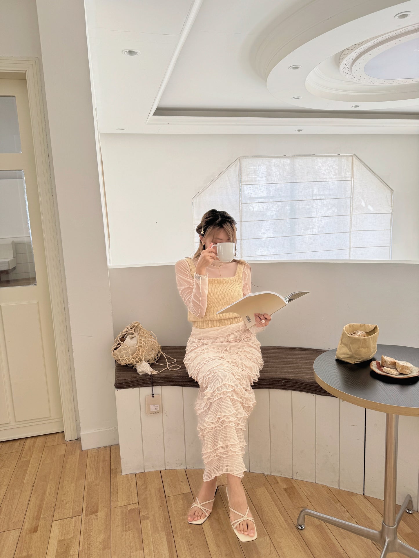 Flower long skirt