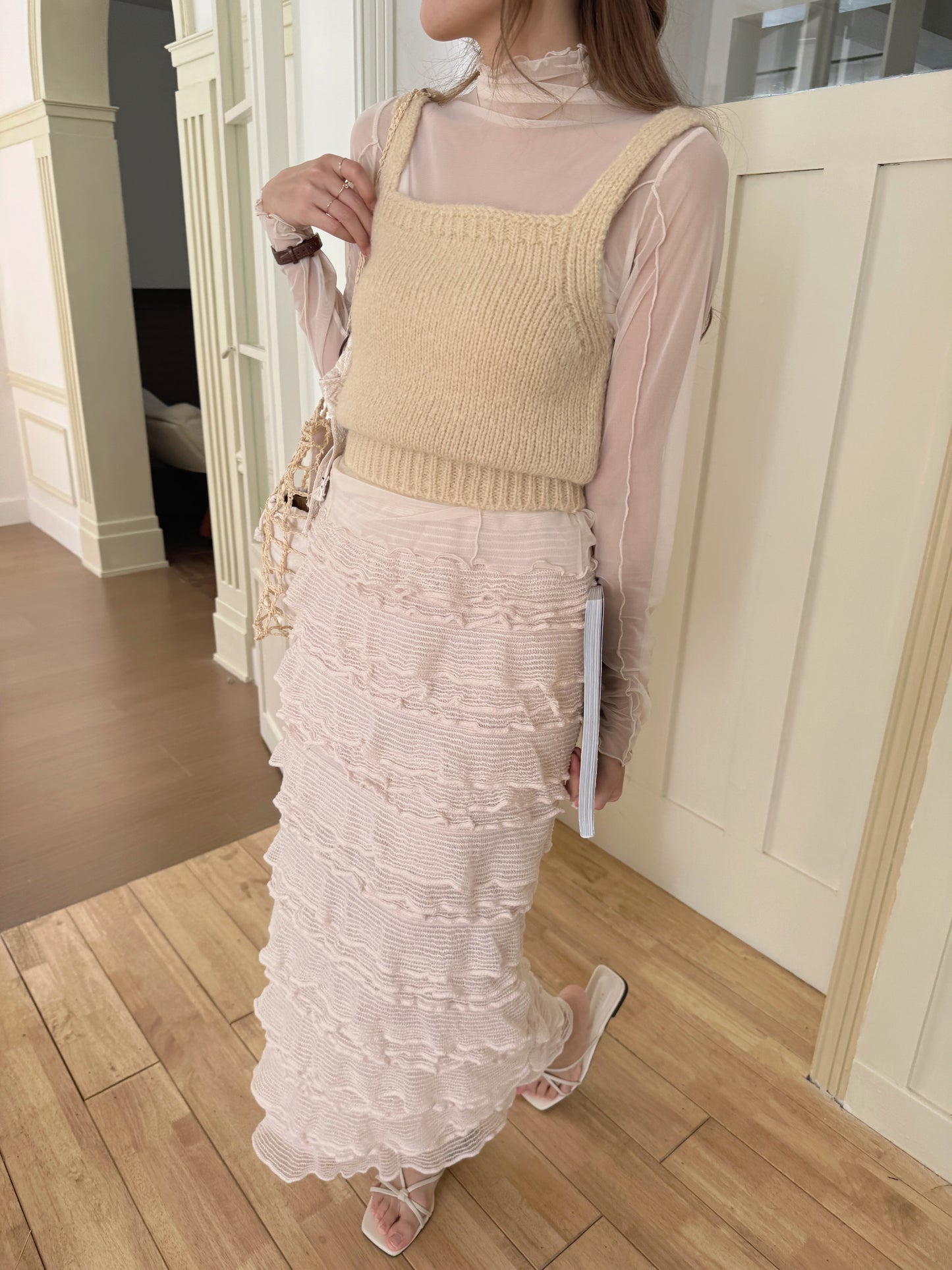 Flower long skirt
