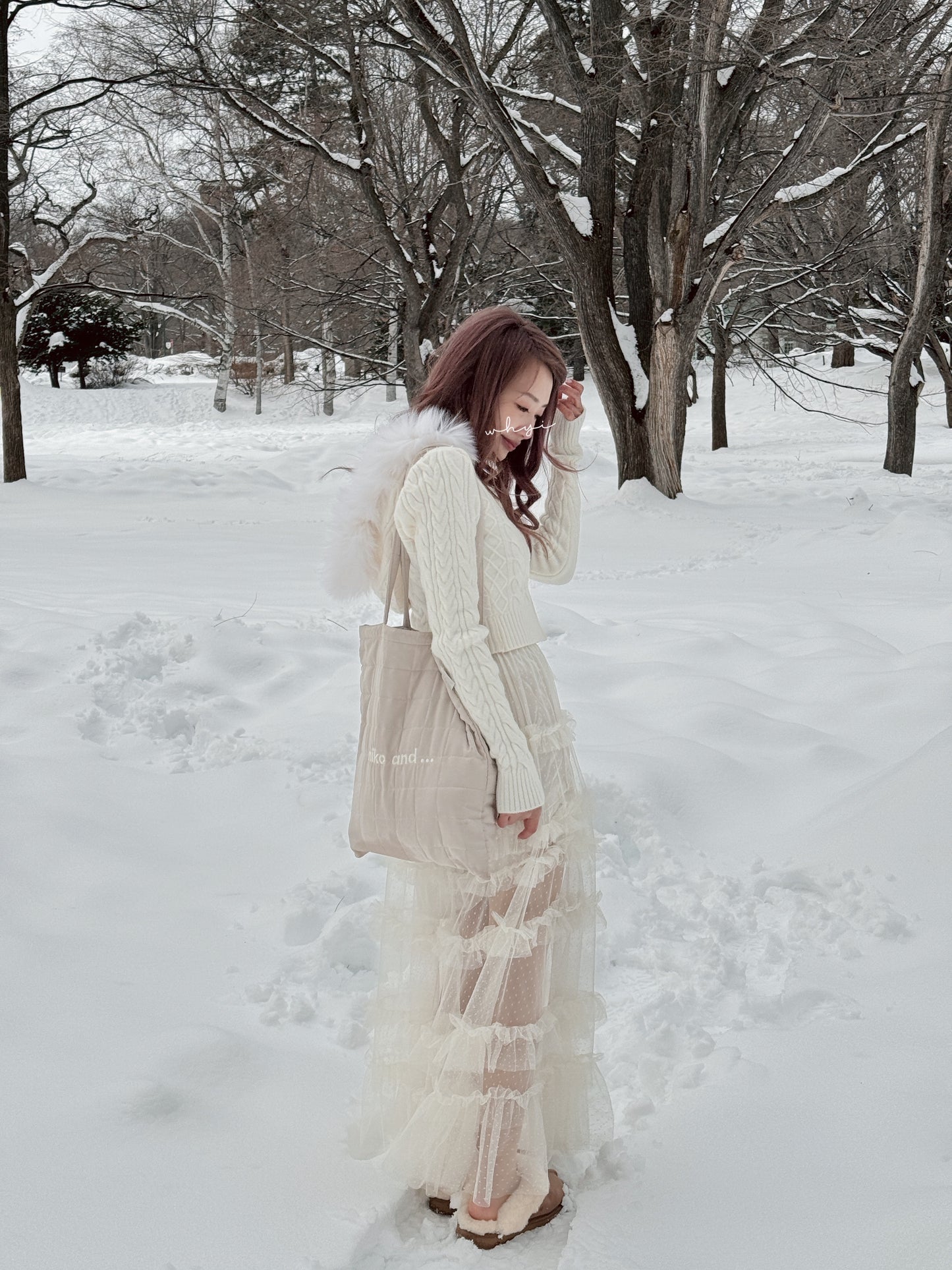 Swan see-through lace skirt(2 colors)