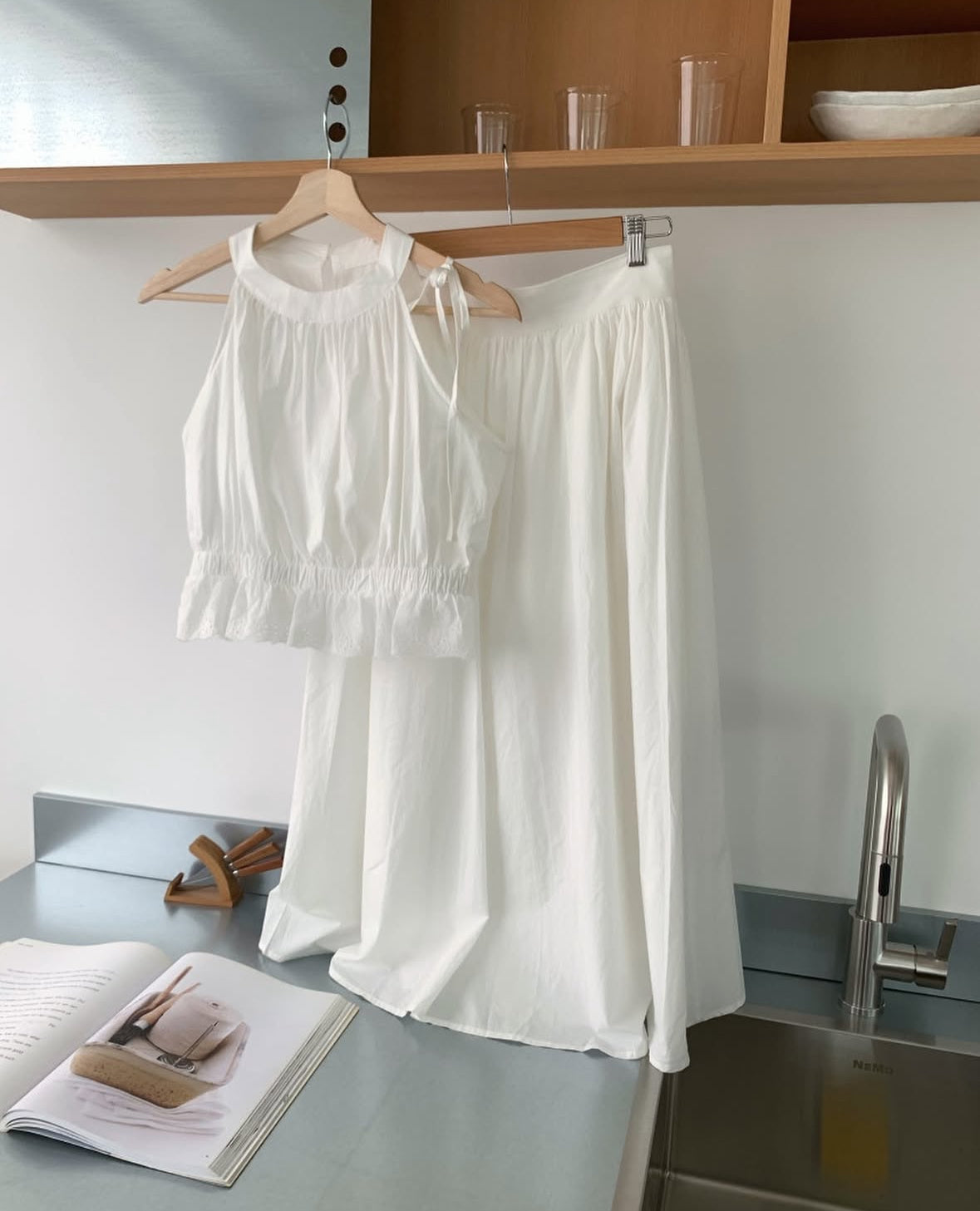 Mui ribbon two-piece set