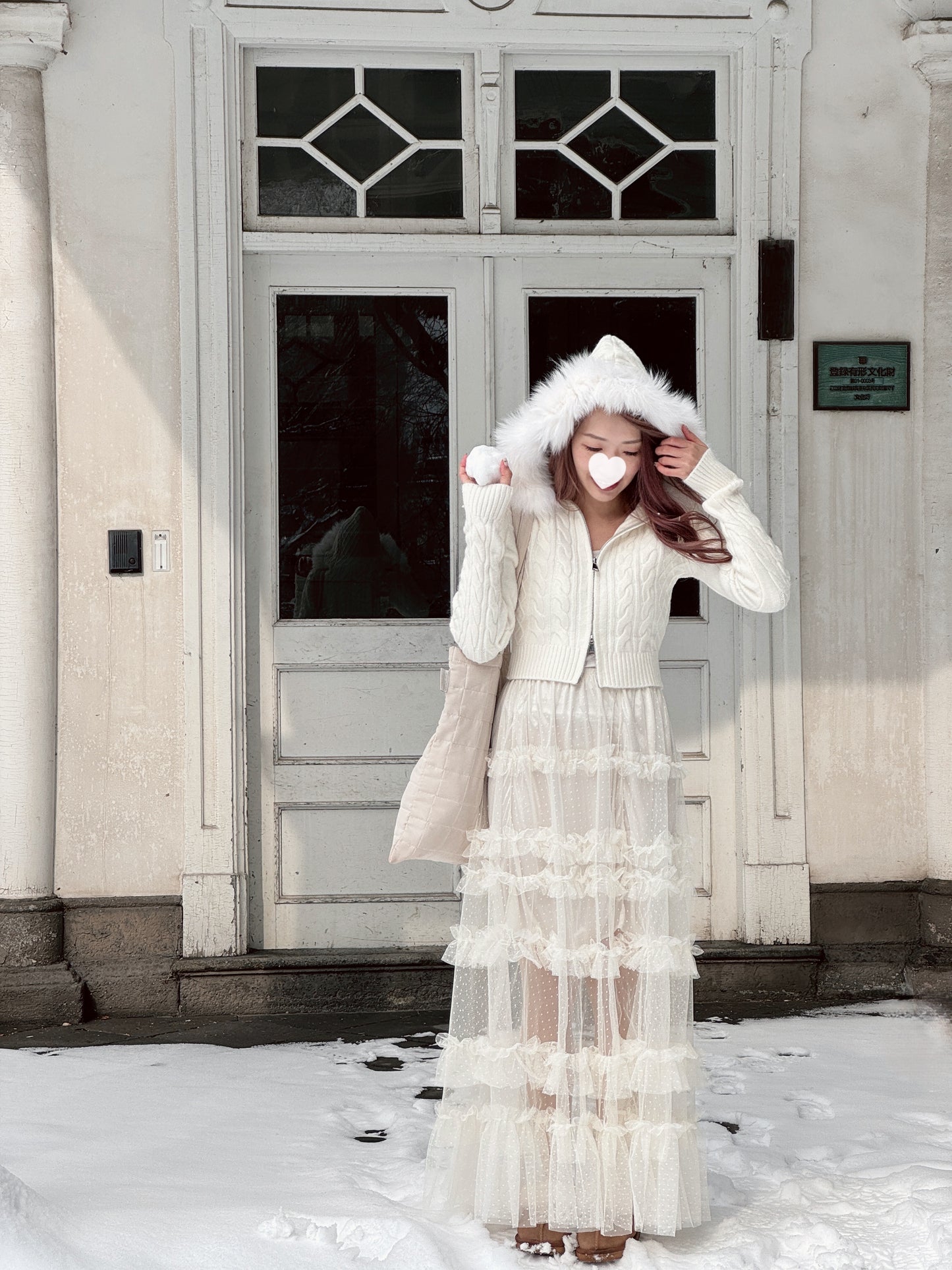 Swan see-through lace skirt(2 colors)