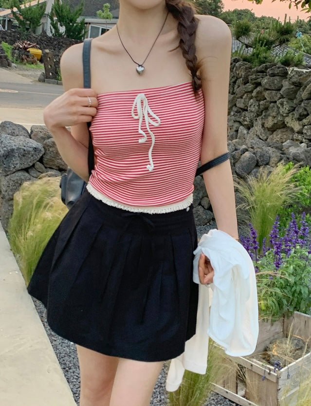 Lyden stripe lace top
