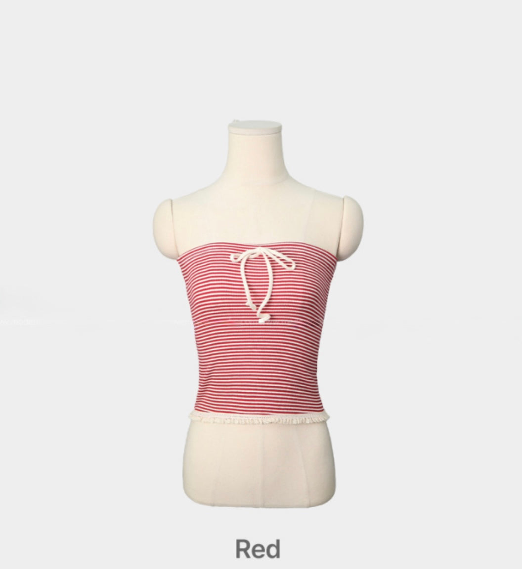Lyden stripe lace top