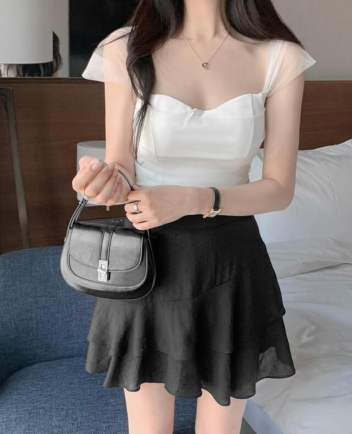 Shasha cap blouse(2 colors)附胸墊